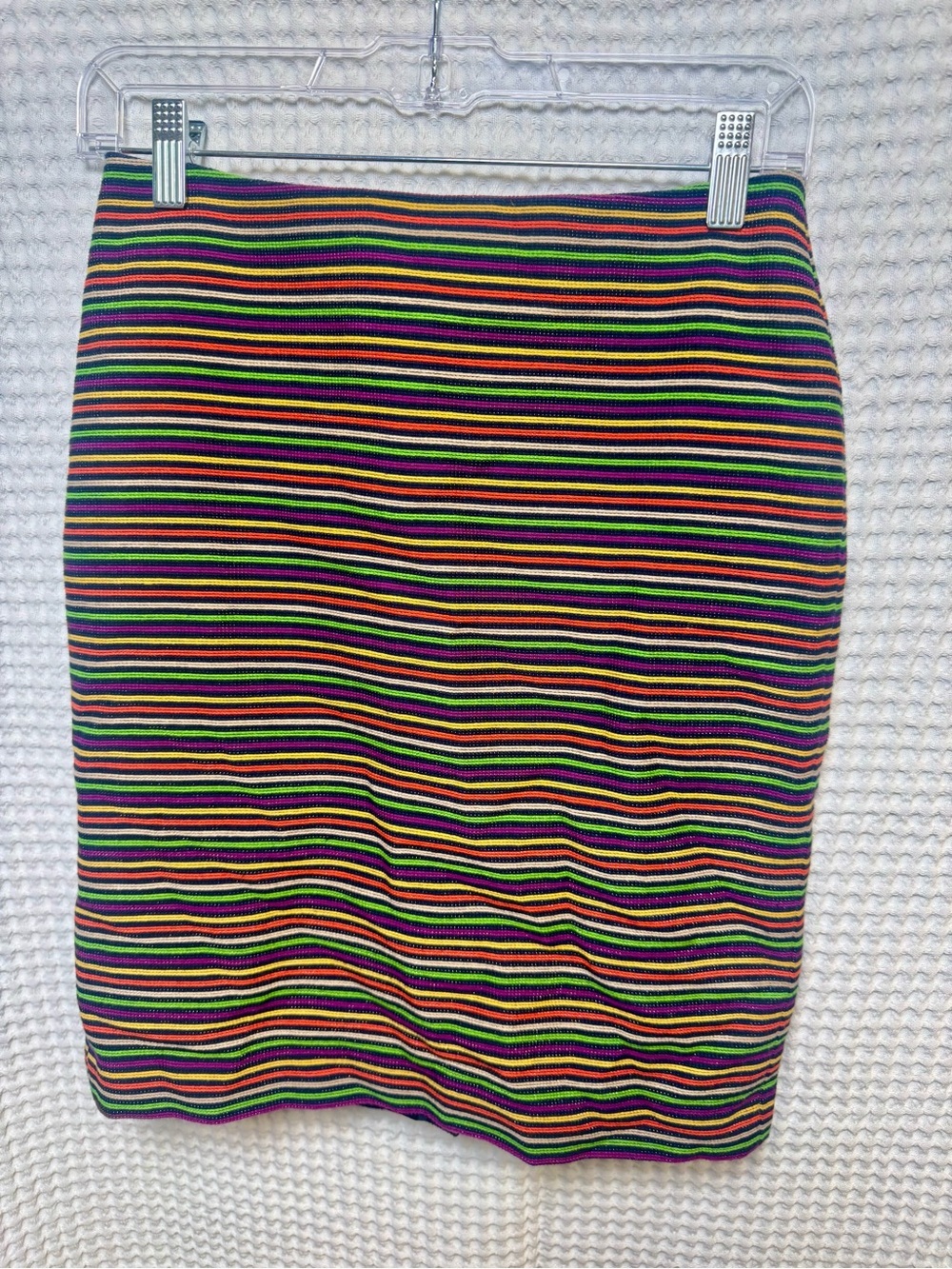 Talbots Rainbow Striped Pencil Skirt. Lined, Career Mini Skirt, Size 2 Petite